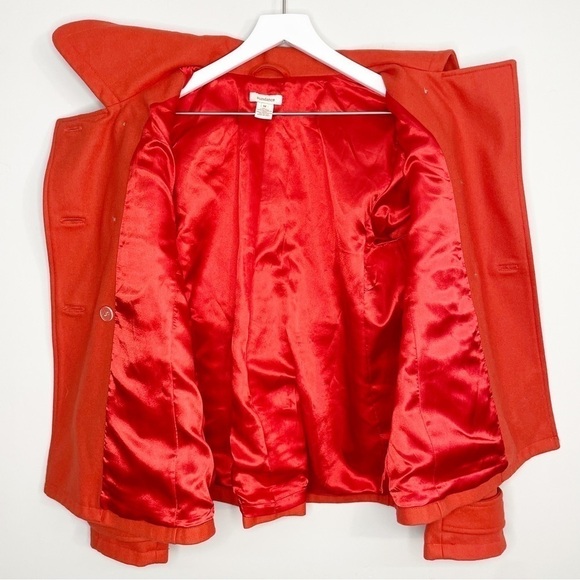 SUNDANCE Double Breasted New Horizons Orange Peacoat Size Medium - Picture 6 of 6